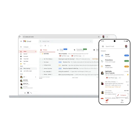 Gmail across desktop and mobile devices.