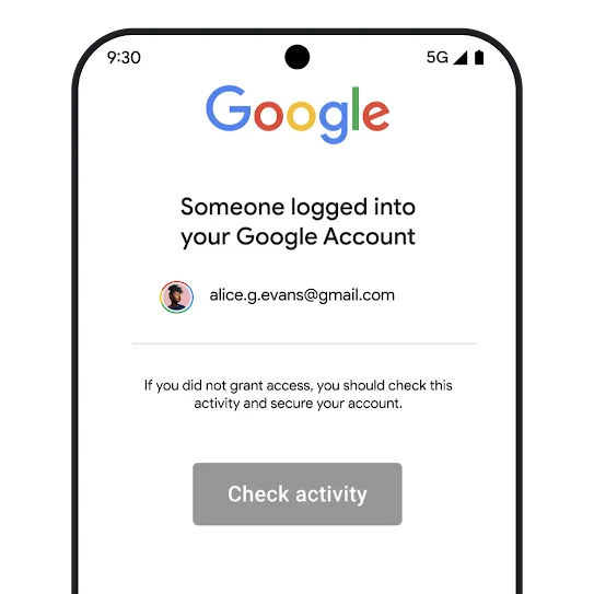 Account safety Gmail graphic